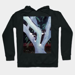 Tuxedo Cat in the Tree Hoodie